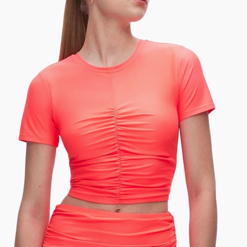 Good American Ruched Crop Tee